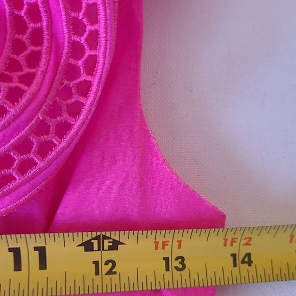 Lilly Pulitzer Carine Dress Berry Pink Ruffle Neckline Midi Length Size 00 - Picture 11 of 16